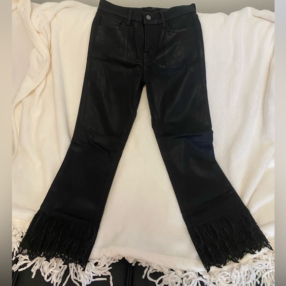 J BRAND SELENA CROPPED BLACK LACE FLARE - Picture 2 of 4